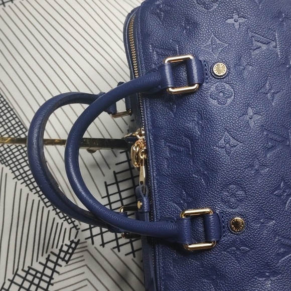 Louis Vuitton Blue Monogram Empreinte 25 Speedy - Picture 4 of 10